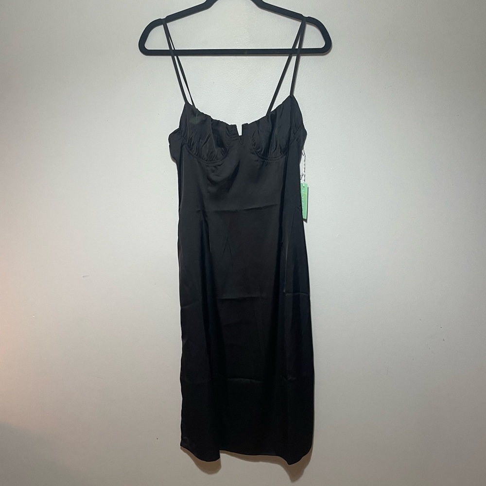 Satin Bustier Midi Dress